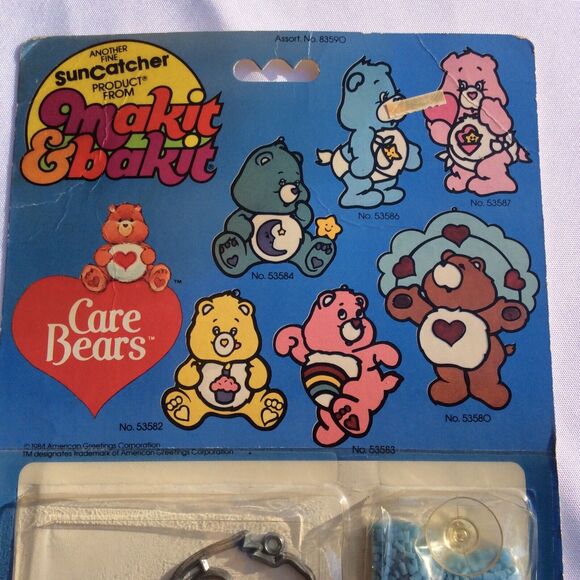 Vintage 1984 Care Bears “Baby Tugs” Makit & Bakit Stained Glass Suncatcher Kit - Picture 4 of 4